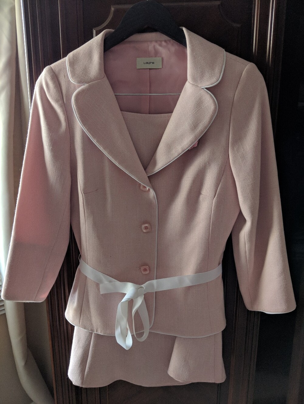 Women’s Pale Pink Tailored Jacket and Skirt Set